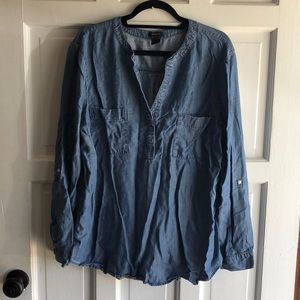 Ann Taylor Factory - denim-look Blouse - XL